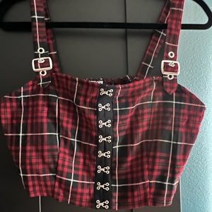 Hot Topic plaid crop top